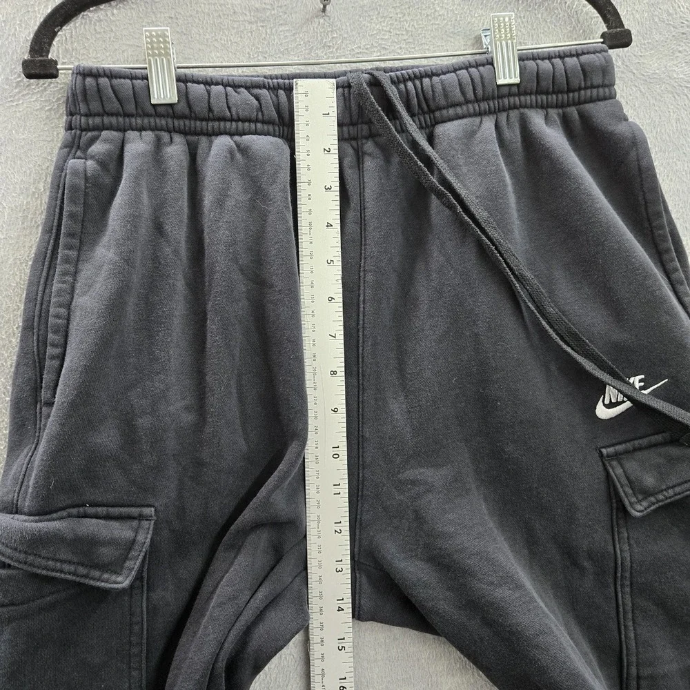 Nike Men Sweatpants M Black Embroidered Cargo Pants Fleece CD3129-010‎